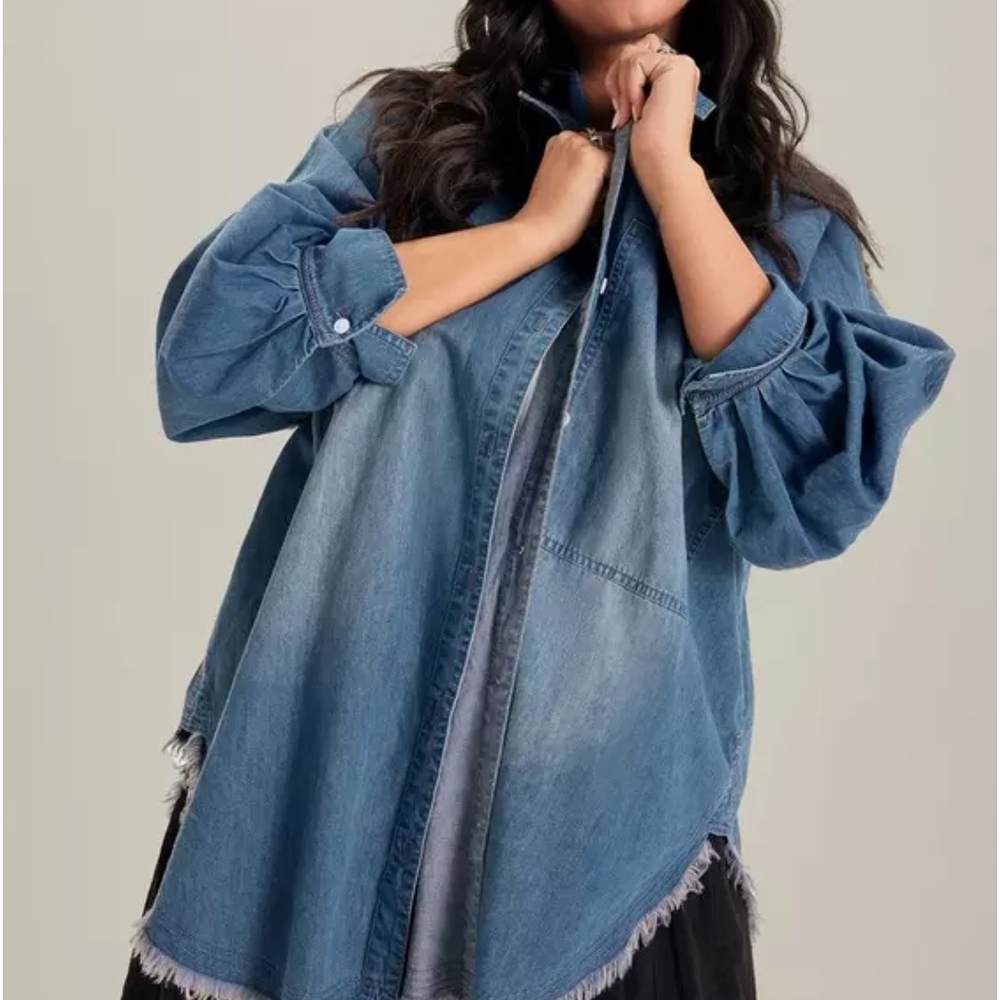 Torrid Blue Denim Button Down Shirt